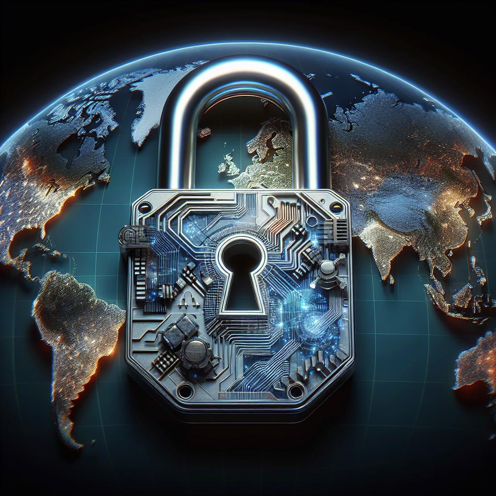 Digital Lock on Global Map
