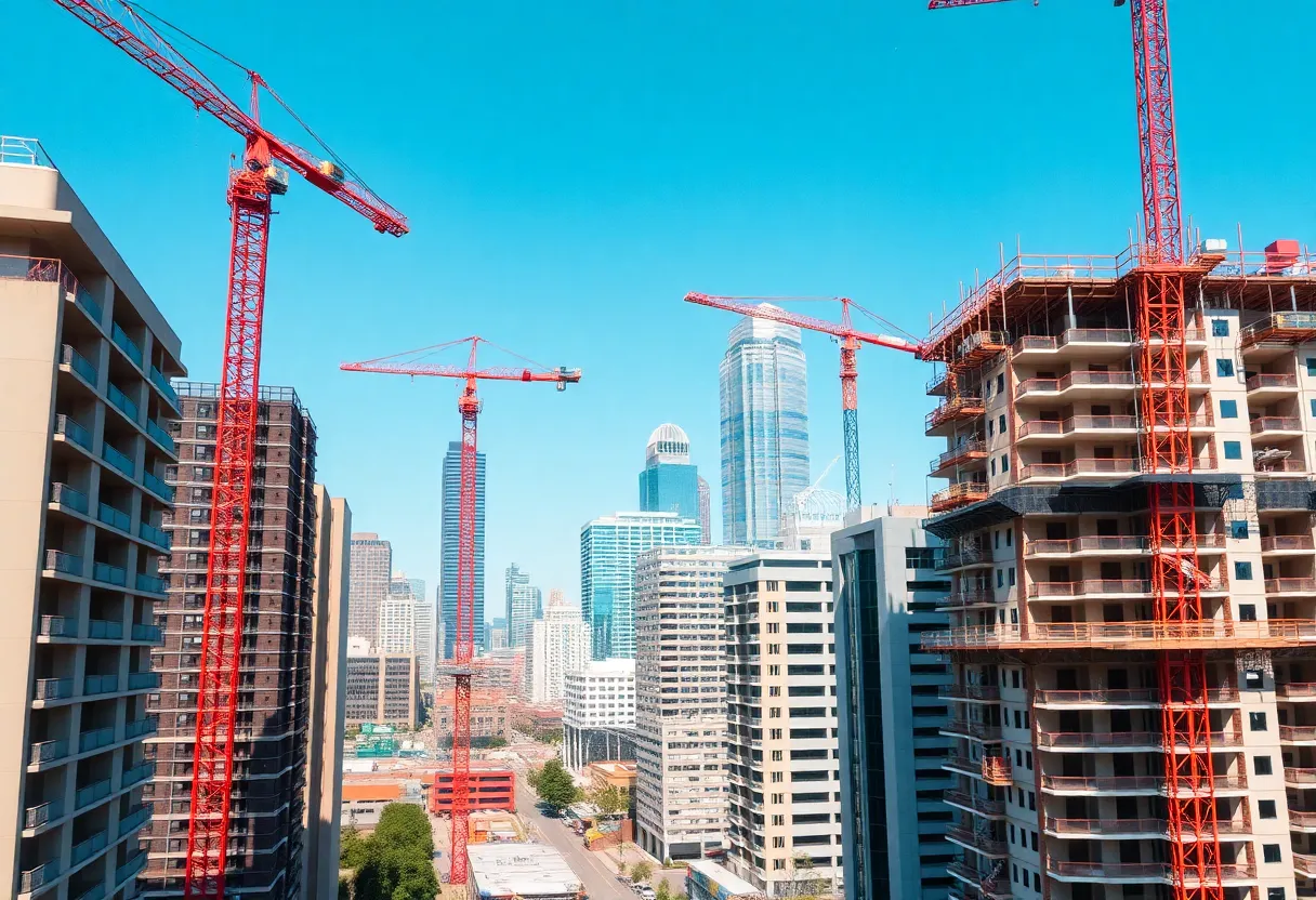 New apartment buildings being constructed in Atlanta