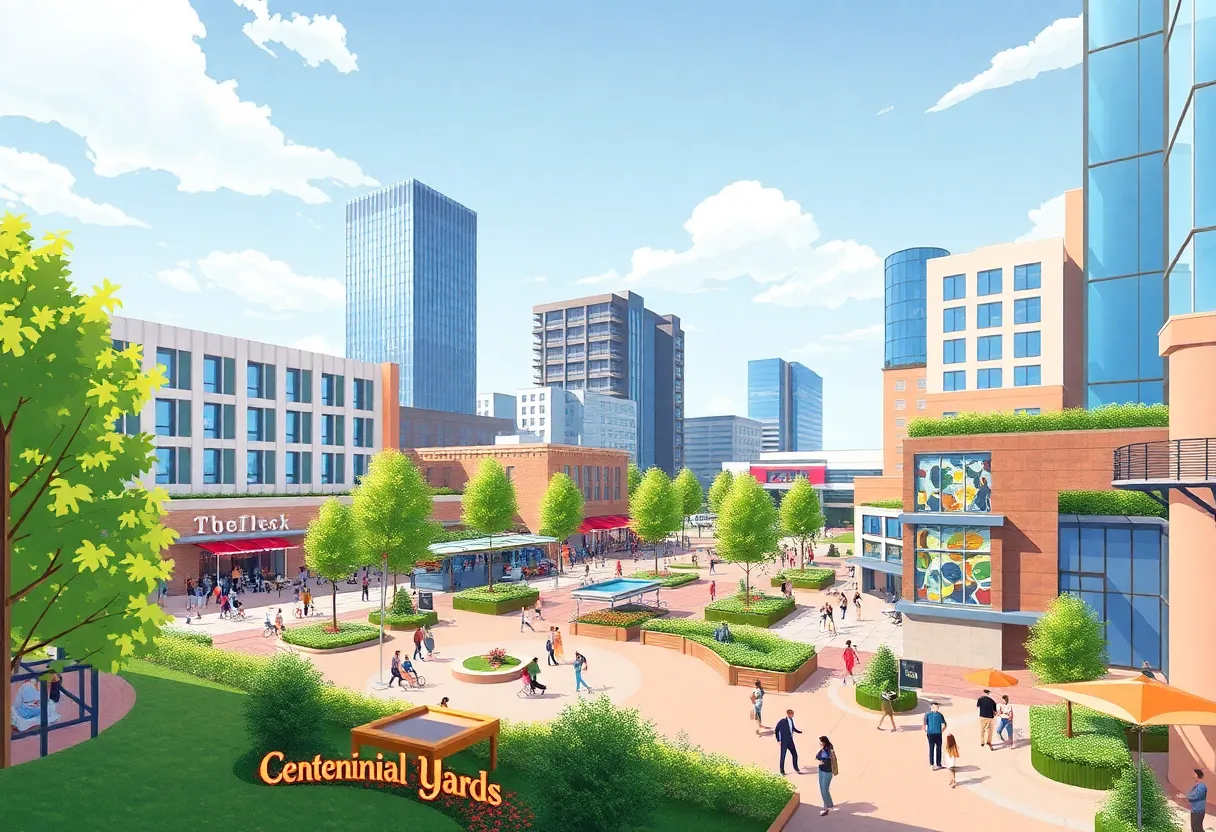 A visual representation of the Centennial Yards project in downtown Atlanta