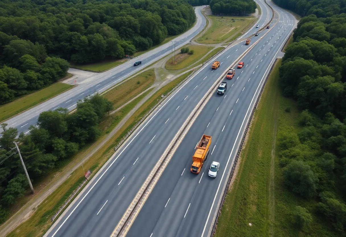 Aerial view of proposed Georgia toll road construction site