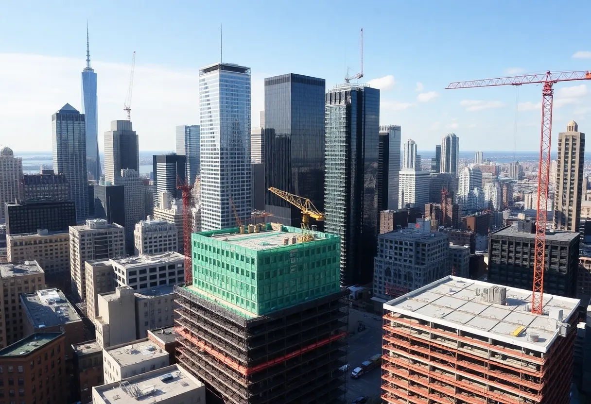 Construction site in Newark incorporating seismic protection devices