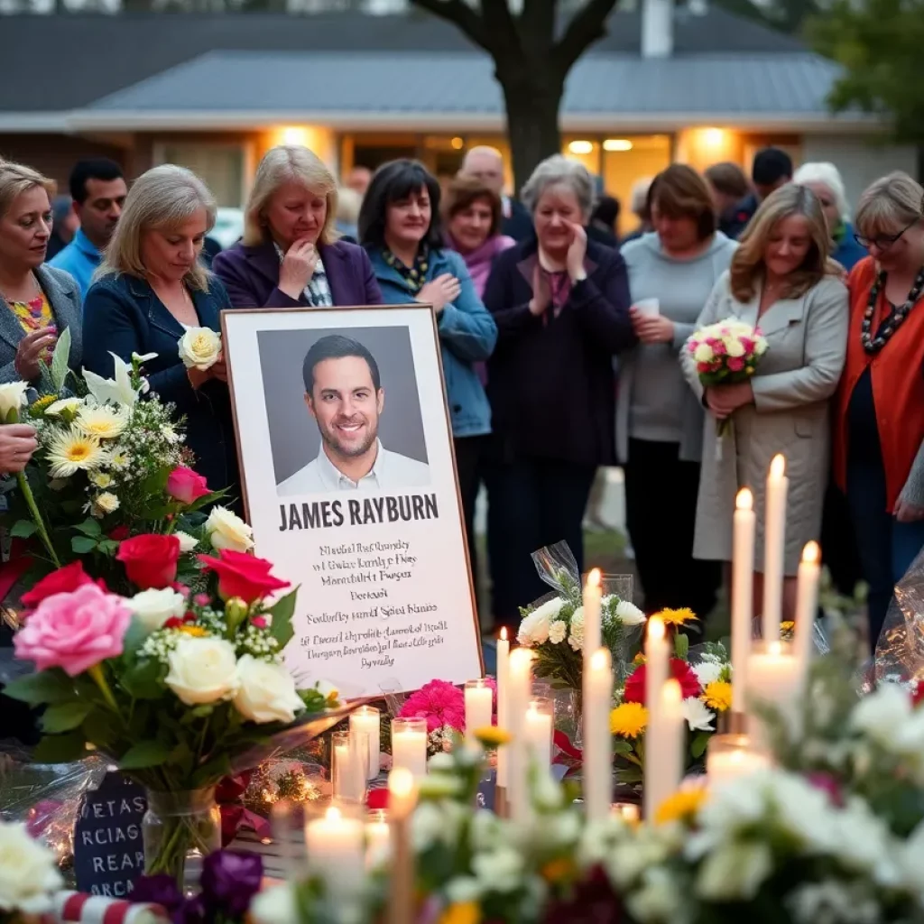 Community mourns the loss of James Rayburn with flowers and candles