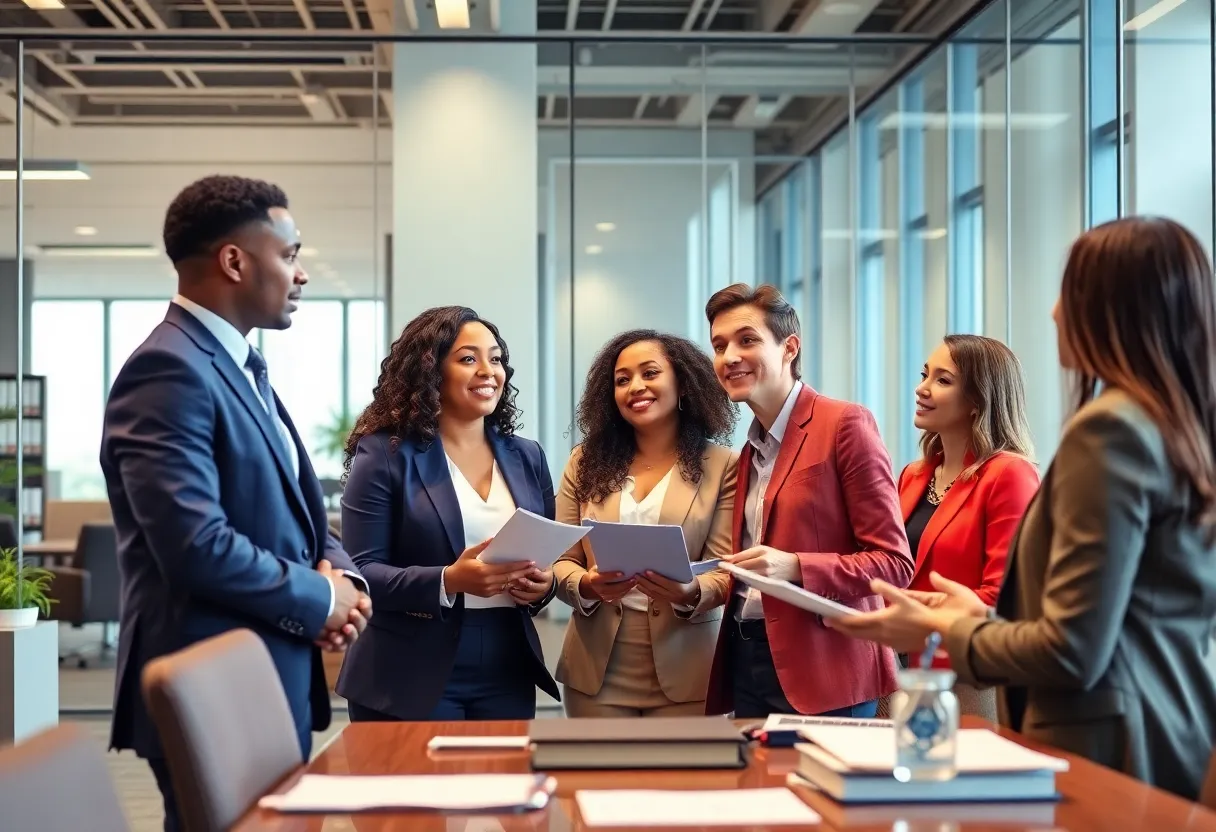 Modern law office in Atlanta with diverse attorneys