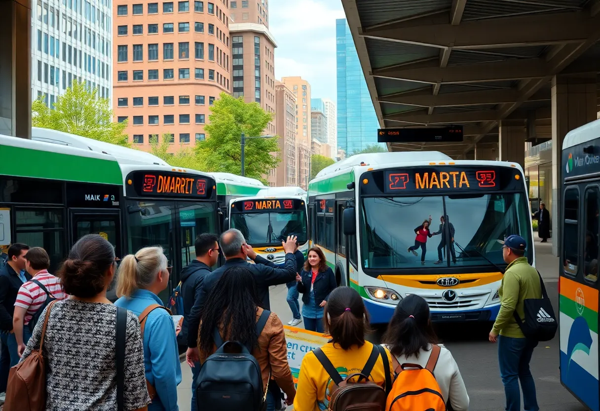 Community members engaged in discussion about Atlanta's bus network changes