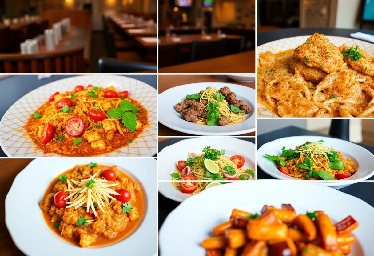A variety of dishes from Atlanta restaurants showcasing diverse cuisines.