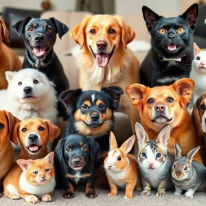 Collage of different adorable pets participating in the Atlanta Cutest Pets Contest.