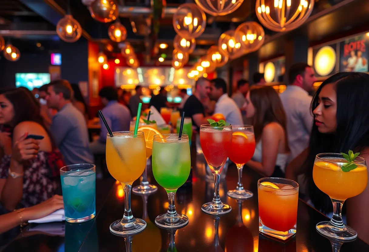 People enjoying non-alcoholic cocktails in Atlanta's bar scene