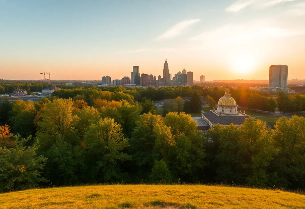 A tranquil landscape in Atlanta representing hope and mental health advocacy.