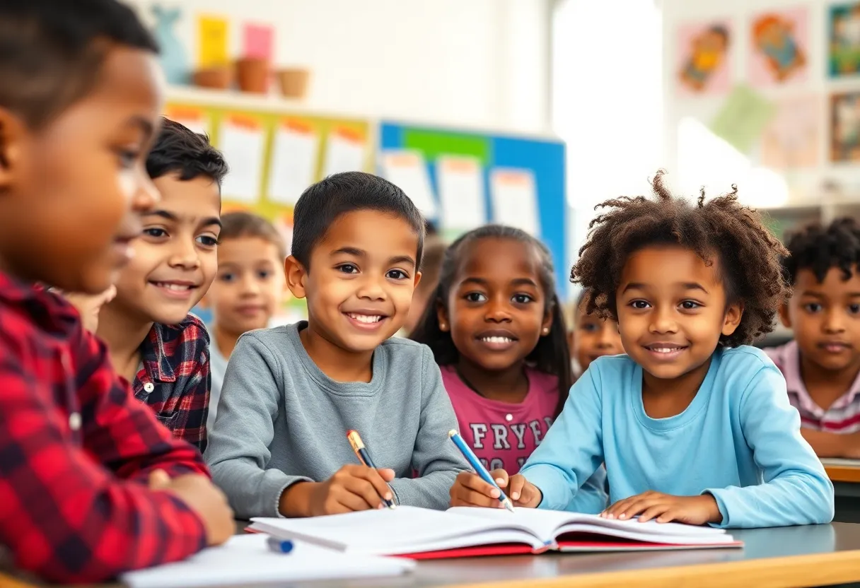 Diverse students collaborating in a classroom to enhance learning