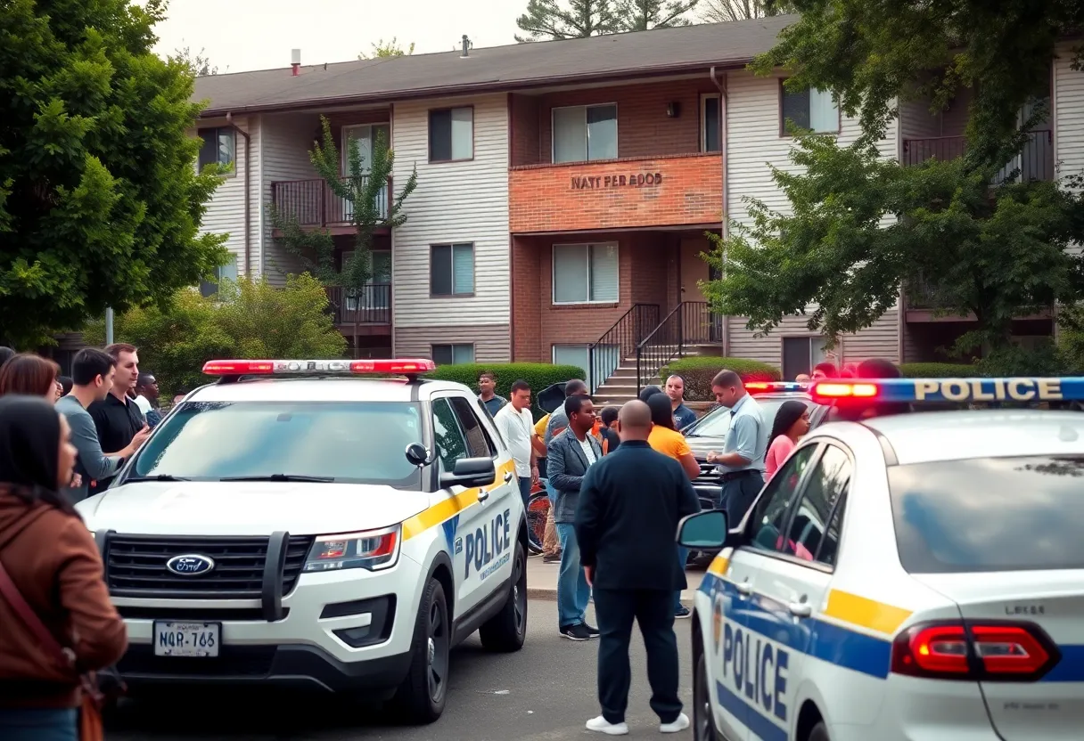 Scene of the stabbing incident at Heritage Pointe Apartments in Atlanta