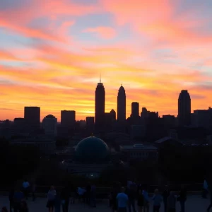 Atlanta skyline at sunset
