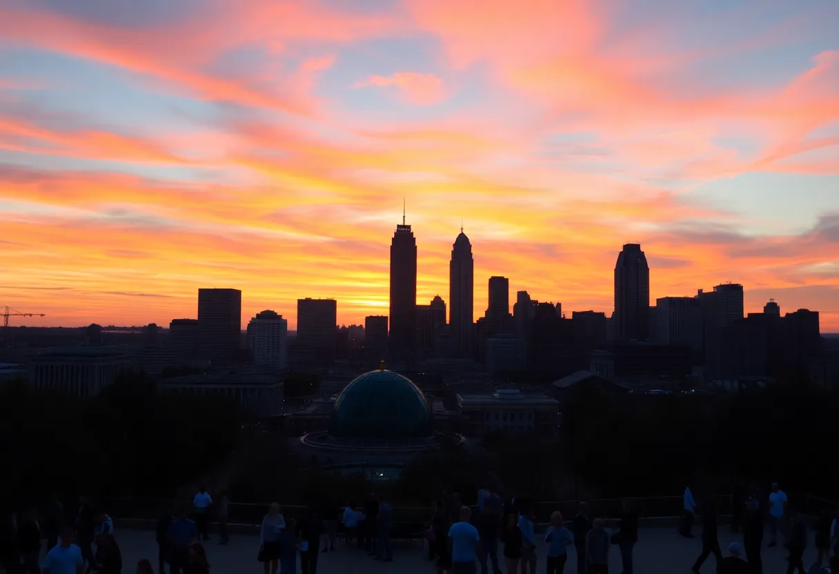 Atlanta skyline at sunset