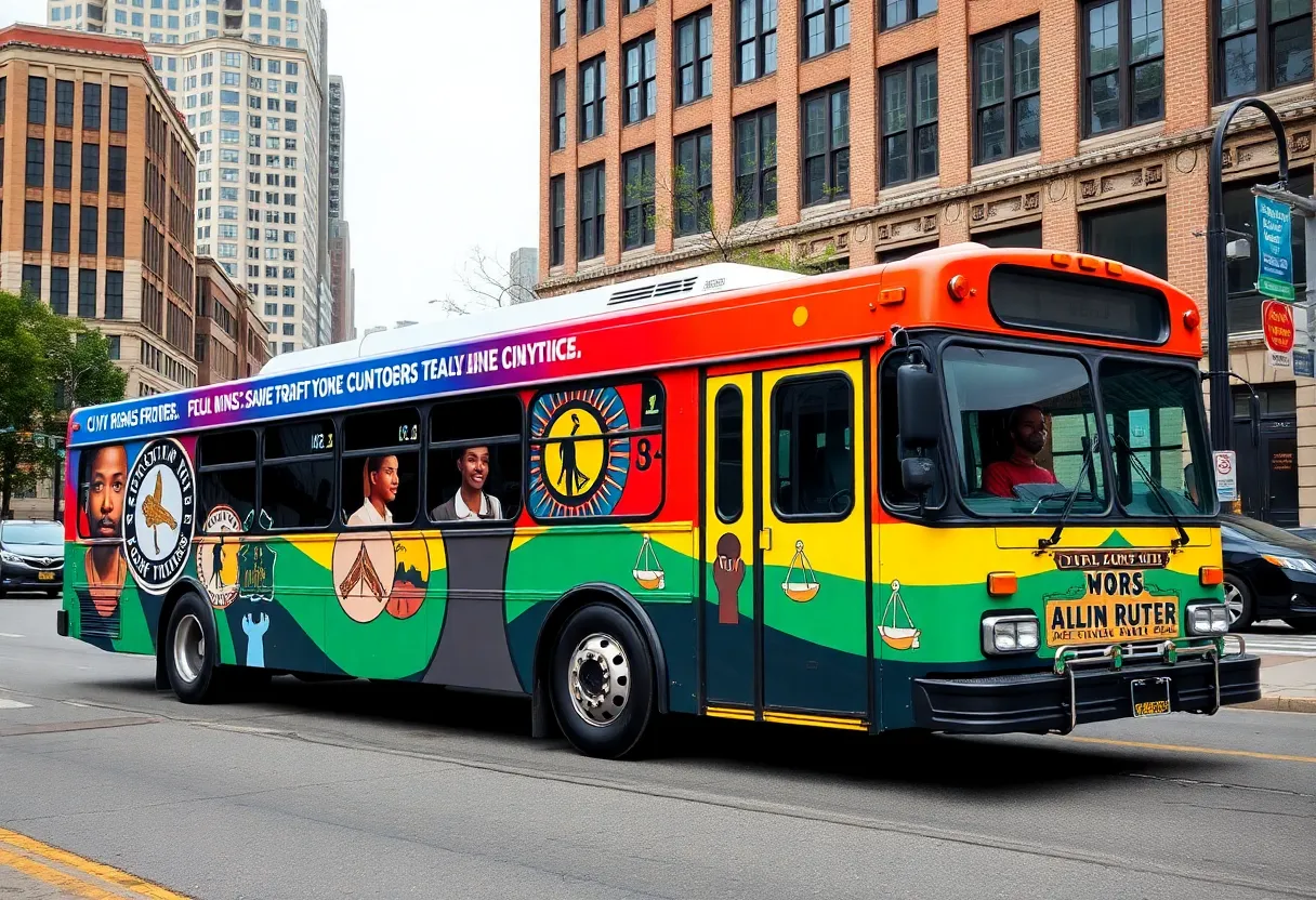 A commemorative bus honoring civil rights leaders in Atlanta