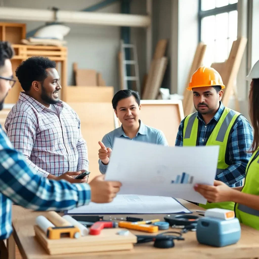 Construction leaders discussing plans for the future.