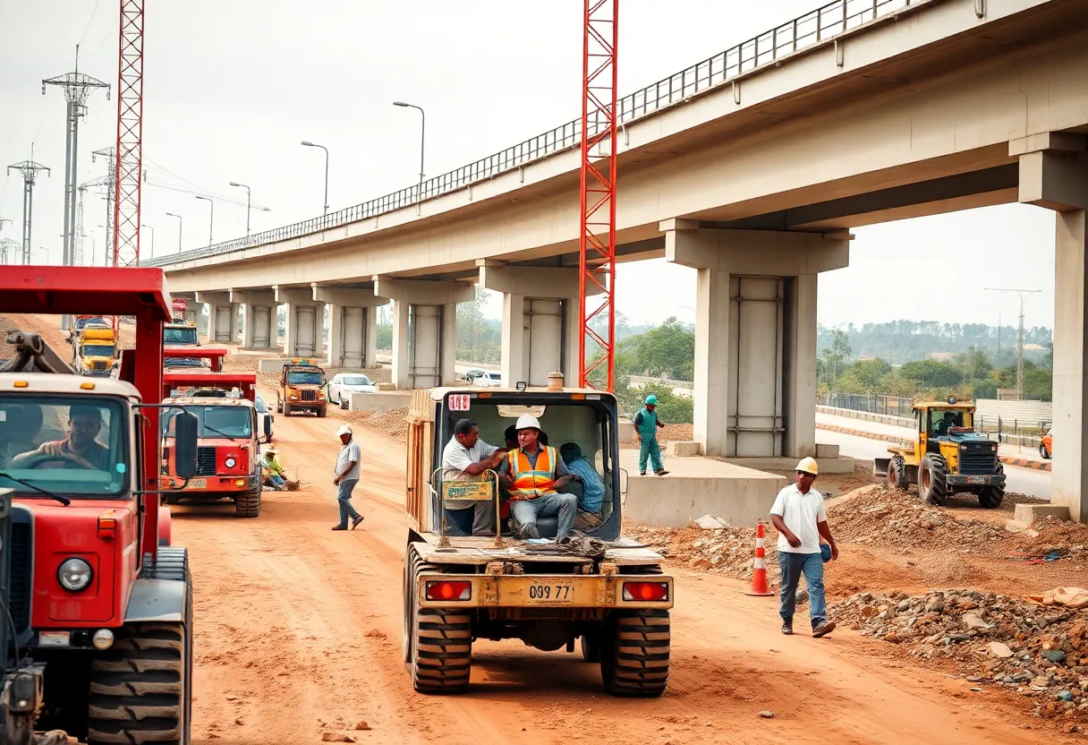 Construction site with workers and equipment for Georgia DOT projects