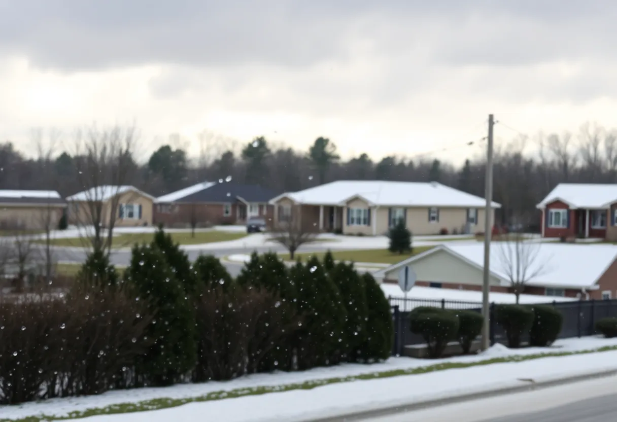 Chilly winter weather in Georgia with overcast skies