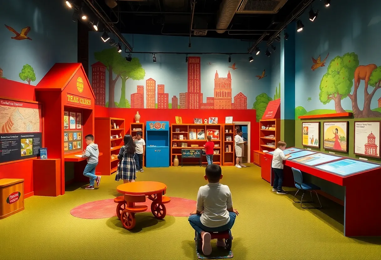 Children exploring the Goizueta Children’s Experience, an interactive exhibit at the Atlanta History Center