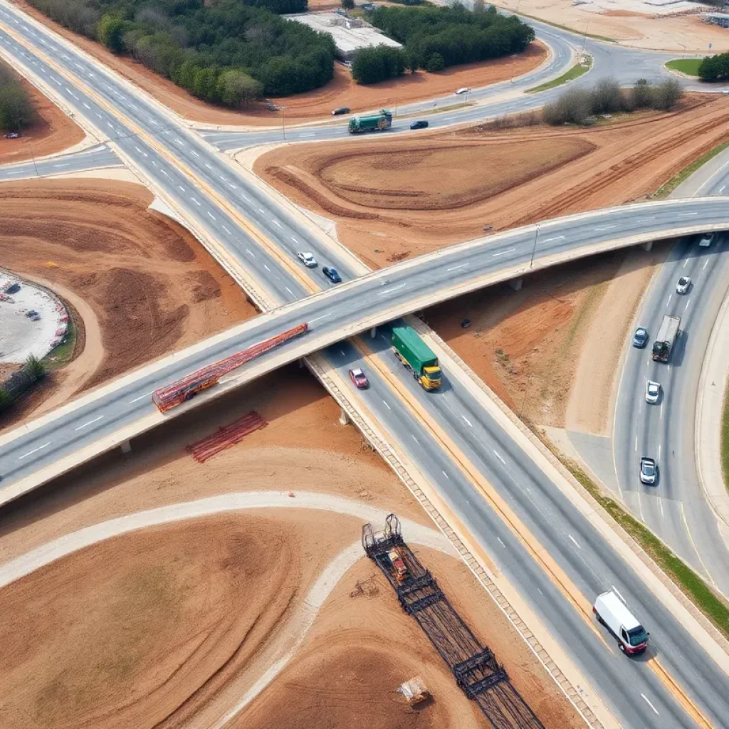 Construction of the I-16/I-75 interchange in Macon, Georgia