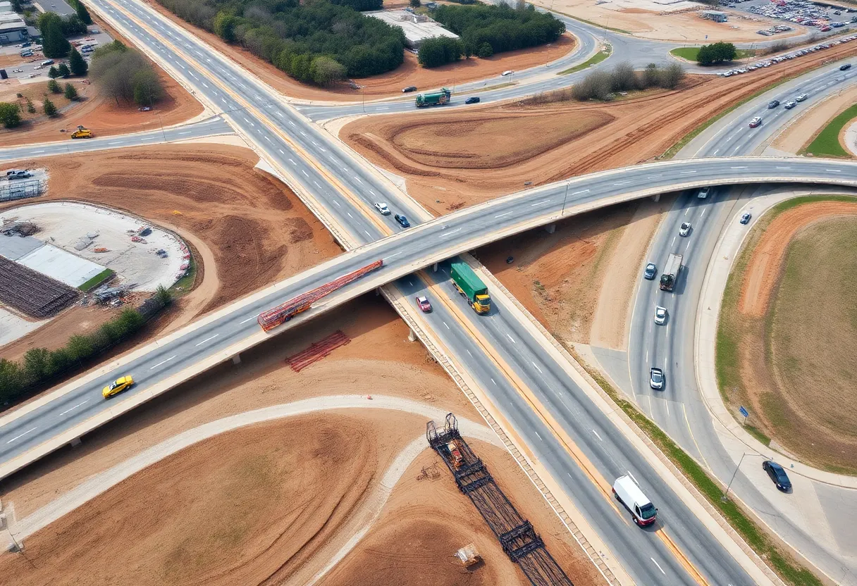 Construction of the I-16/I-75 interchange in Macon, Georgia