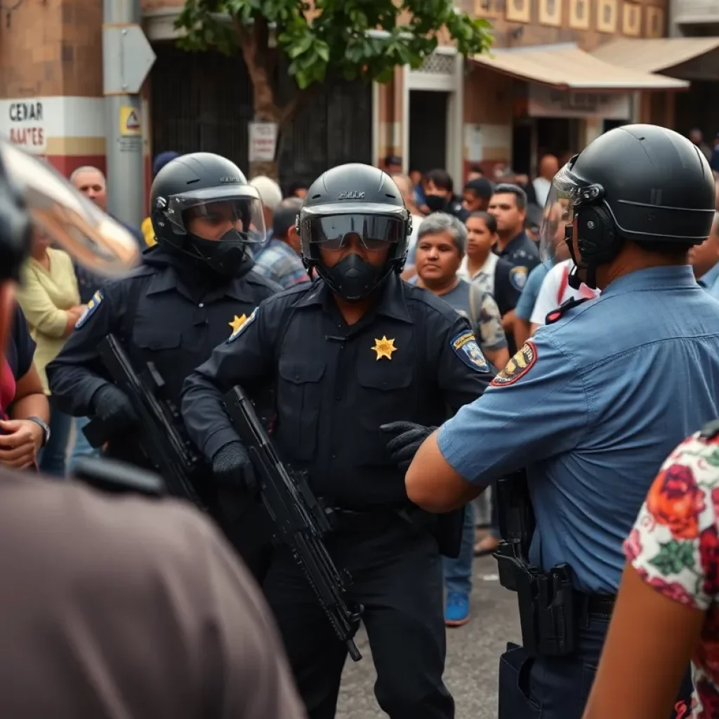 Law enforcement officers conducting ICE raids in Georgia