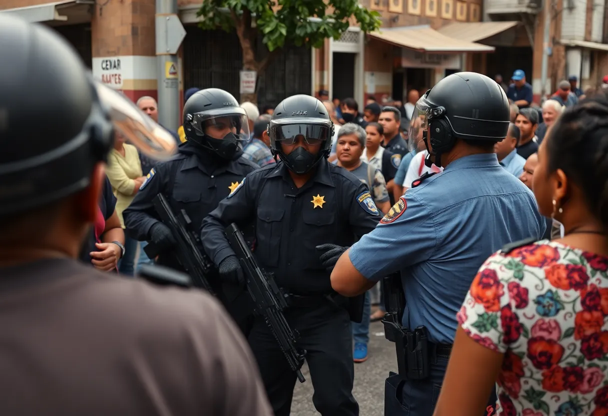 Law enforcement officers conducting ICE raids in Georgia