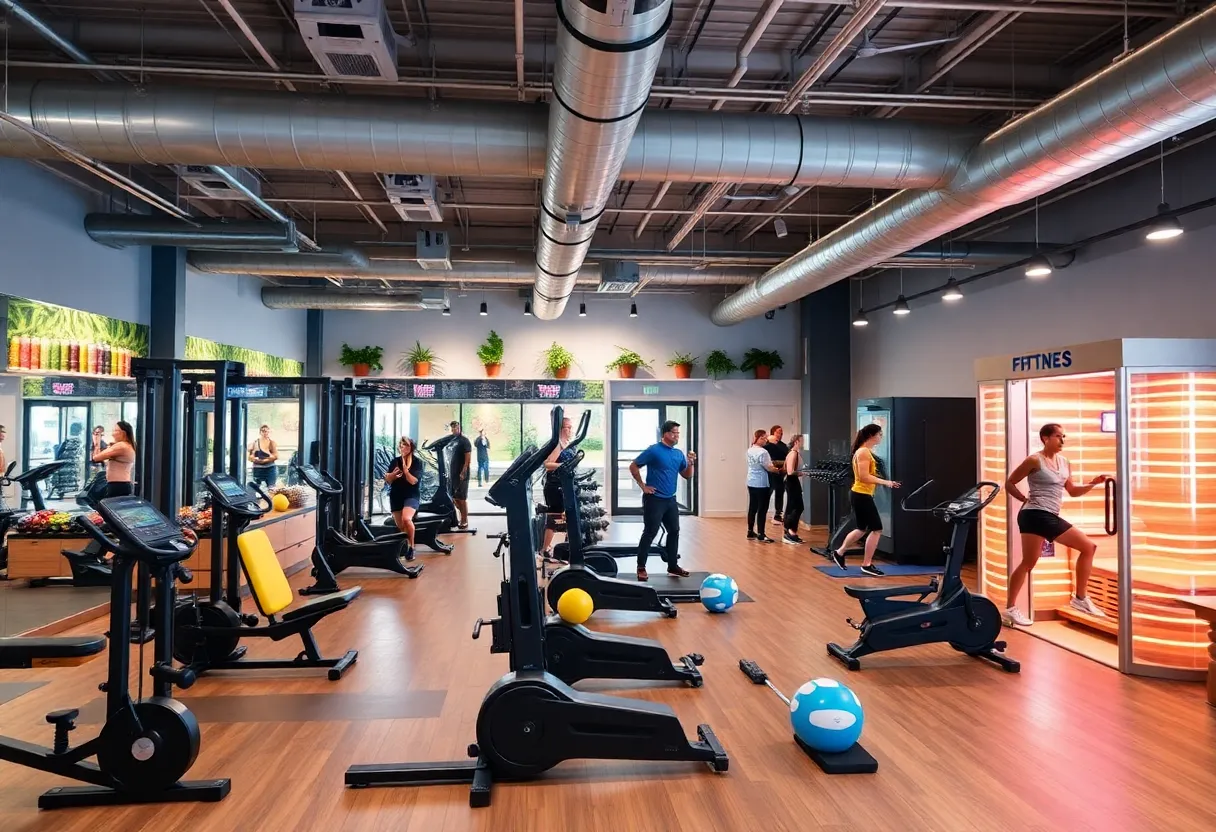 Interior view of the new Carbon Performance fitness club in Atlanta