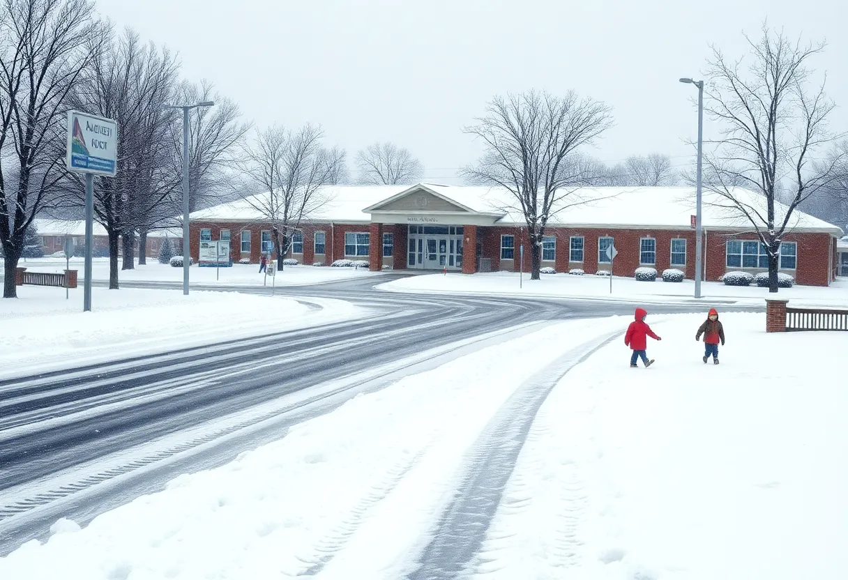 Aftermath of a winter storm affecting North Georgia schools