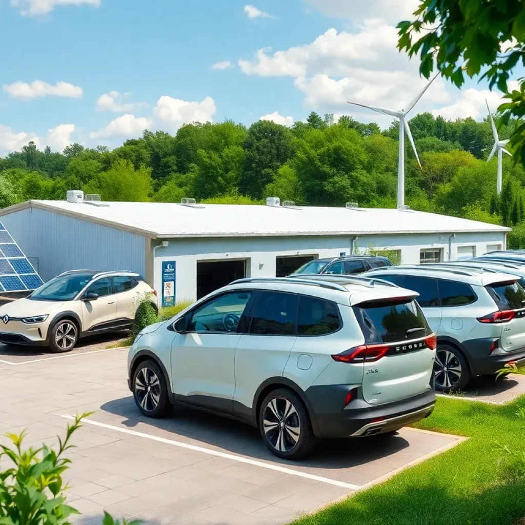 Rendering of Rivian's electric vehicle manufacturing facility in Georgia