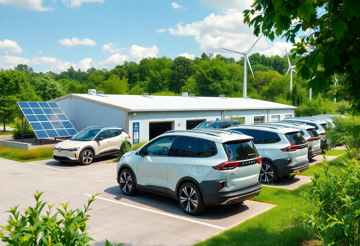 Rendering of Rivian's electric vehicle manufacturing facility in Georgia