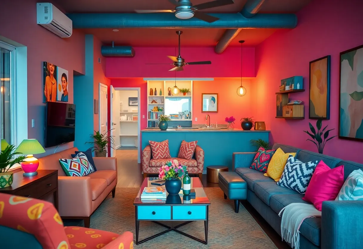 Vibrant apartment from The Circle Season 6 filmed in Atlanta