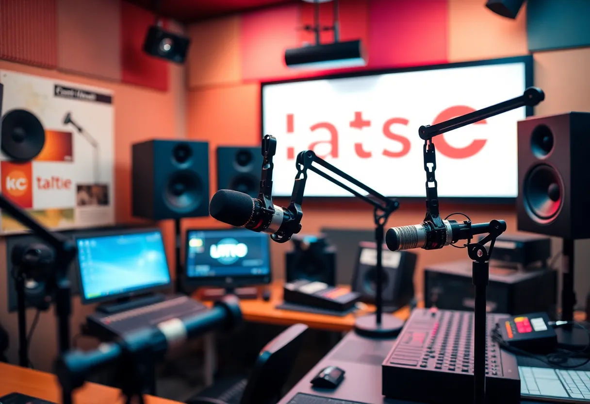 Radio studio representing The Fish station in Atlanta