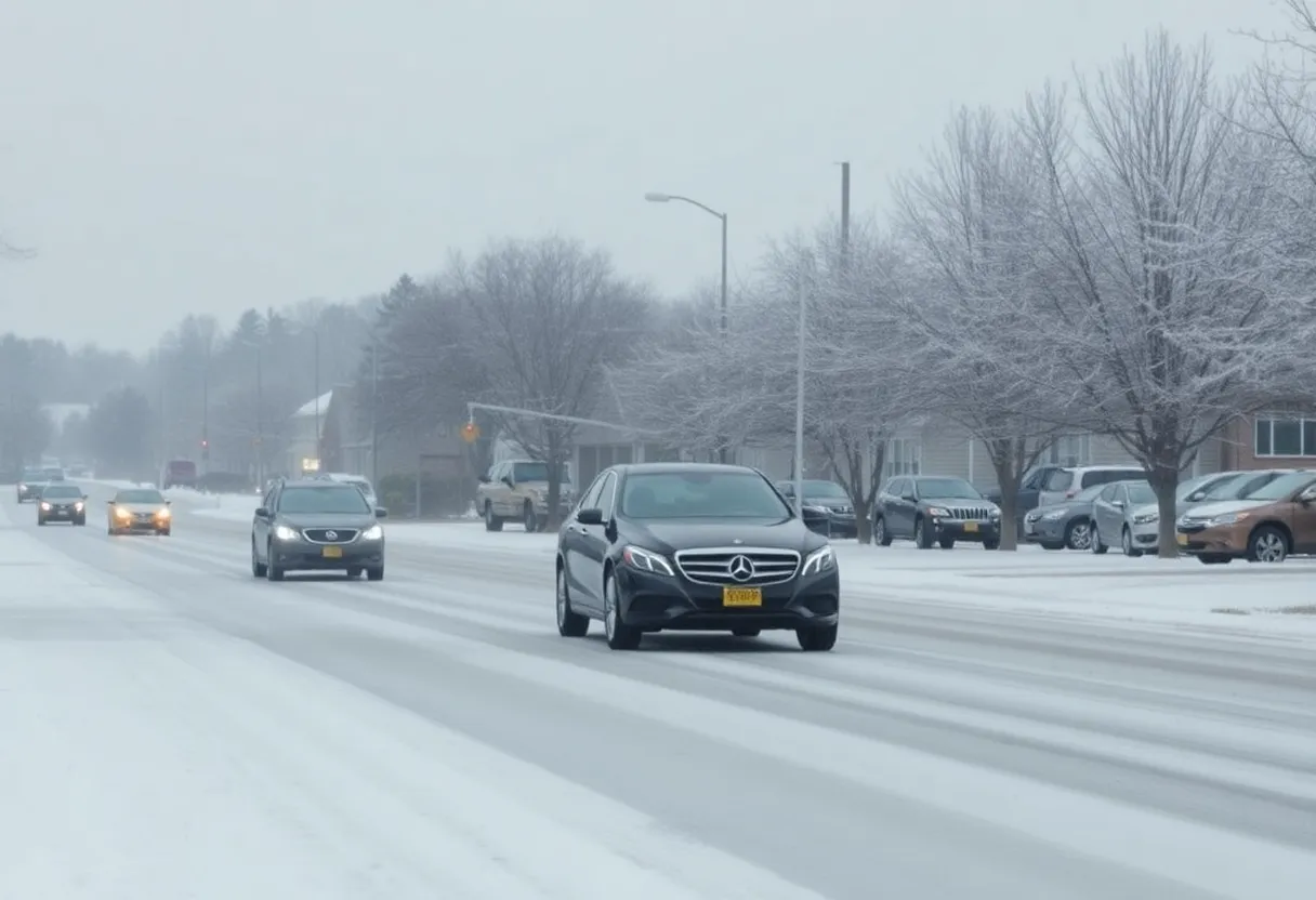 Icy roads and winter weather in North Georgia