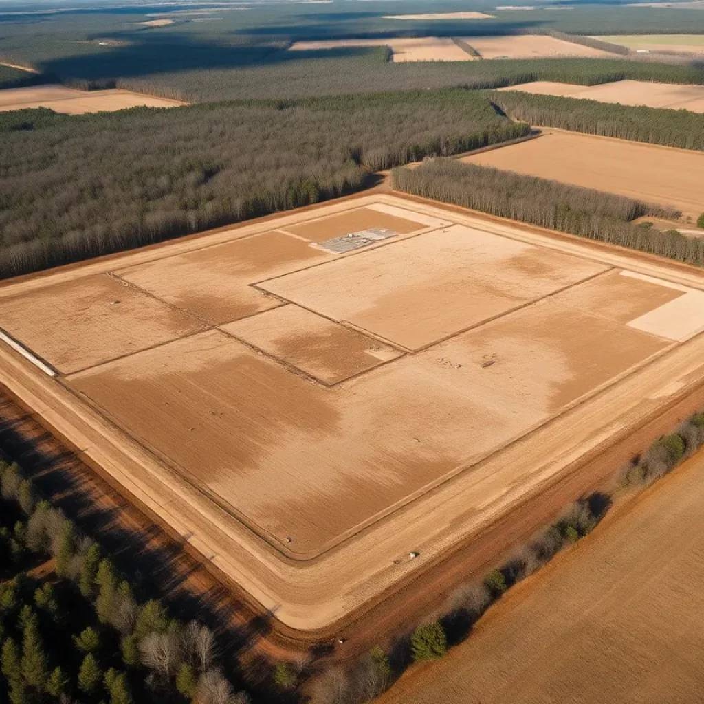 Empty industrial site in Georgia where Aspen Aerogels planned a manufacturing plant