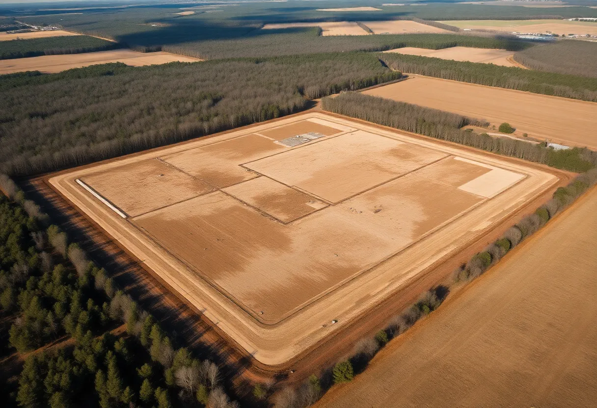 Empty industrial site in Georgia where Aspen Aerogels planned a manufacturing plant