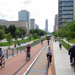 Conceptual image of light rail on Atlanta BeltLine