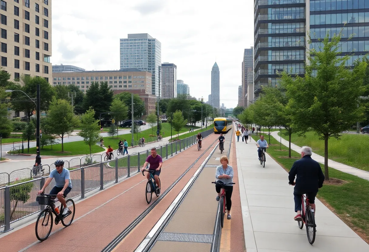 Conceptual image of light rail on Atlanta BeltLine