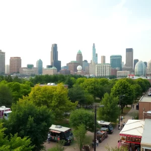 Atlanta skyline showing a vibrant city with greenery and cultural hotspots.
