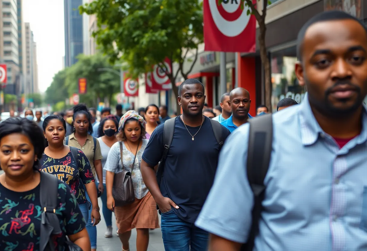 A vibrant street scene in Atlanta showcasing community engagement