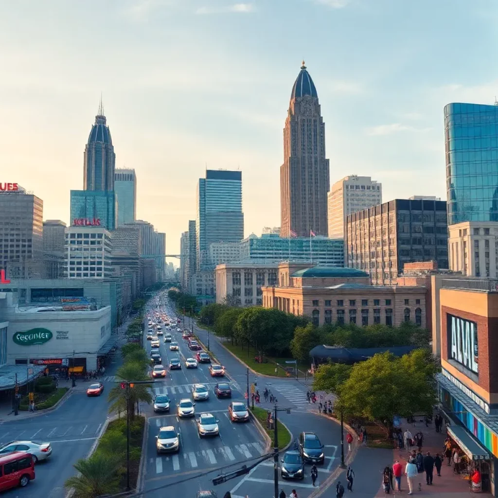 A view of Atlanta's skyline representing economic growth