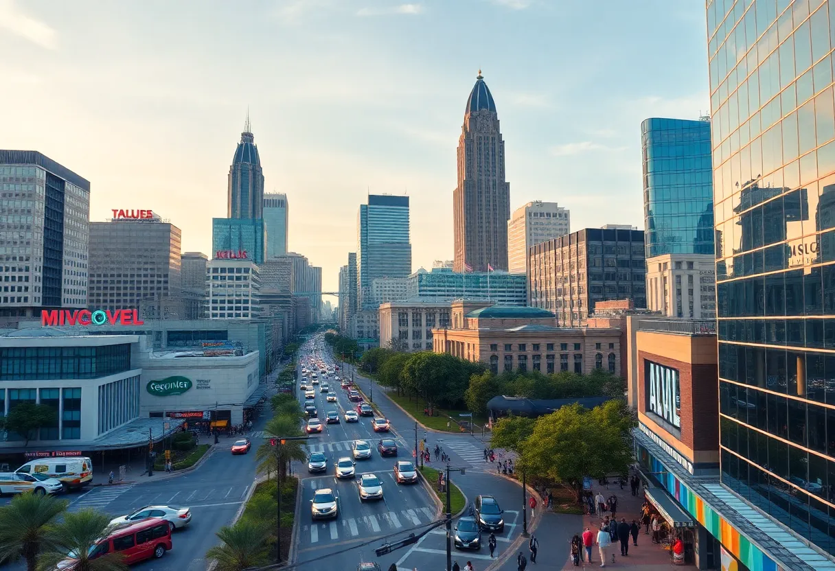 A view of Atlanta's skyline representing economic growth