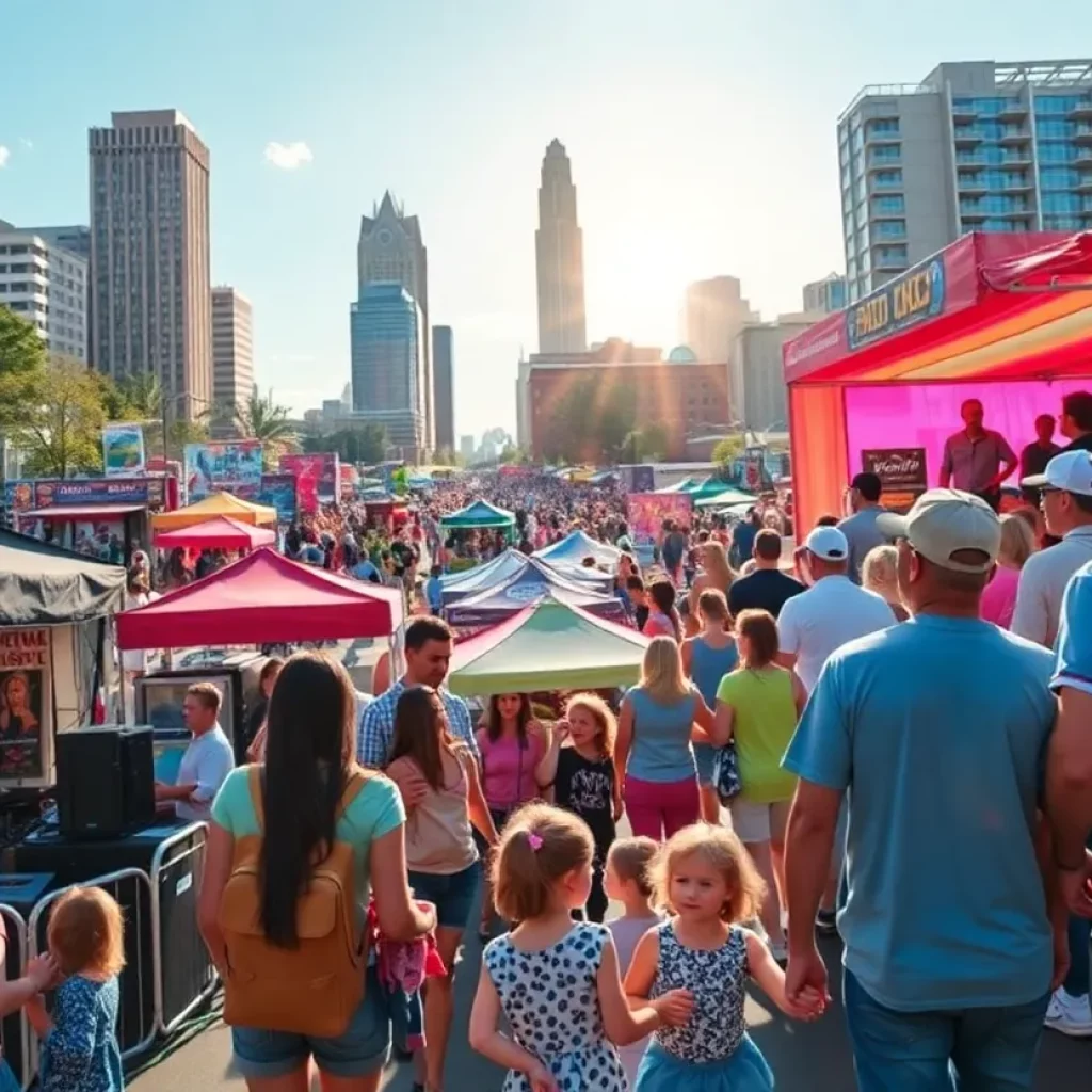 A collage of vibrant events happening in Atlanta, showcasing music, food, and culture.