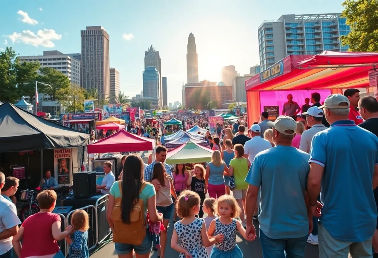 A collage of vibrant events happening in Atlanta, showcasing music, food, and culture.