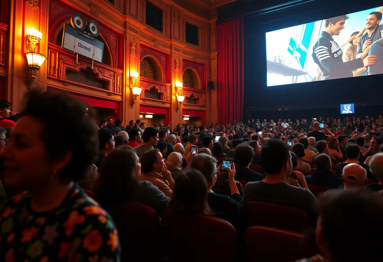 Audience enjoying the Atlanta Jewish Film Festival at a historic theater.