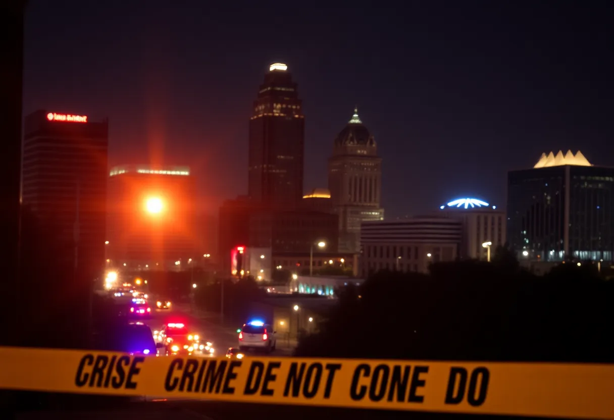 Police lights at a shooting scene in Atlanta