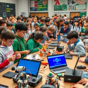 Students presenting their technology projects at the Atlanta competition