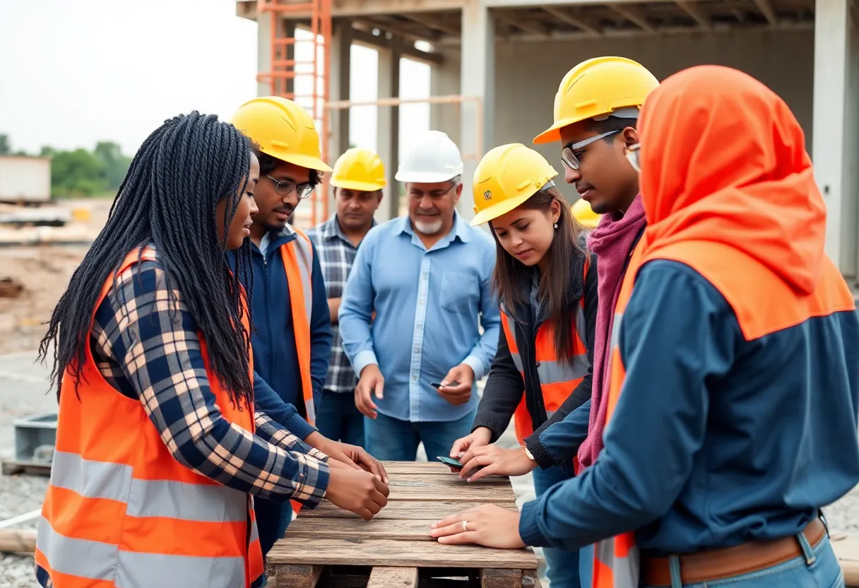 Individuals participating in construction training workshop in Augusta.