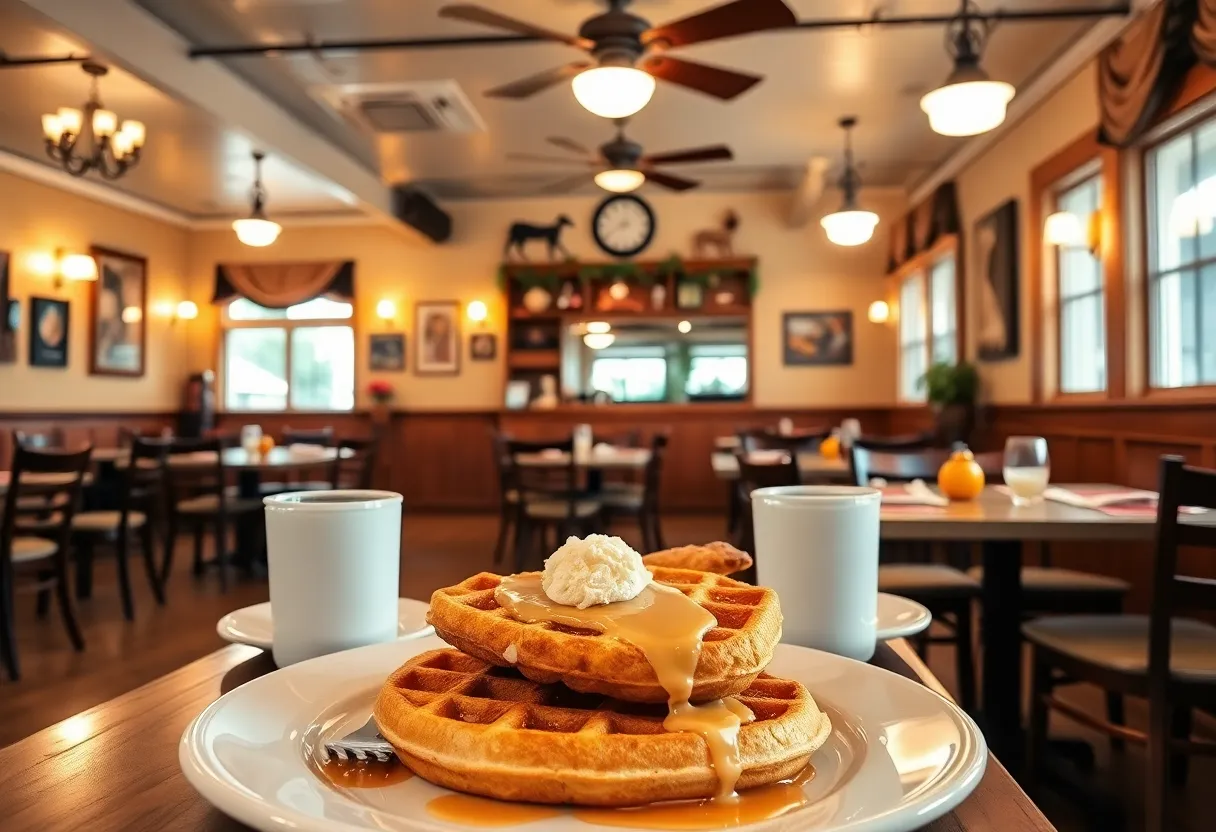 Cozy interior of Betty Sue's brunch restaurant in Atlanta