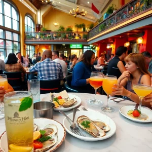 A lively seafood restaurant in Atlanta with New Orleans themes
