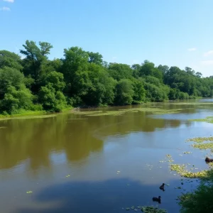 A scenic view of the Chattahoochee River showcasing its natural beauty