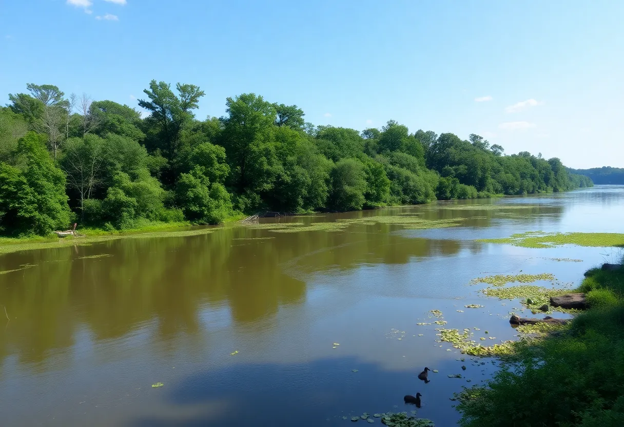 A scenic view of the Chattahoochee River showcasing its natural beauty